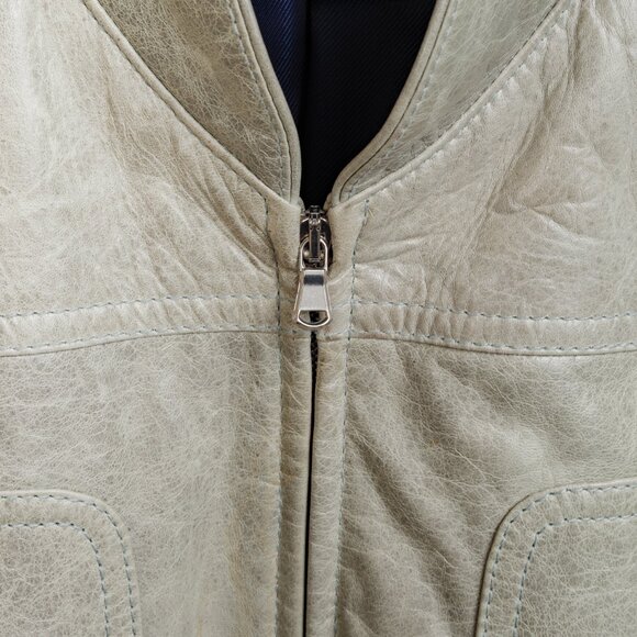 Balenciaga 2008 Arena Goat Leather Grey Navy Zip Bomber - Picture 8 of 10
